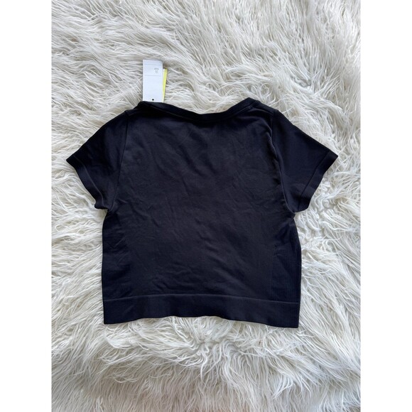 All in Motion Seamless Rib Cropped Shirt Black Size Large - Picture 6 of 8